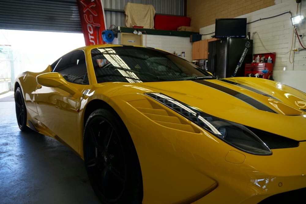 Ferrari car detailing with Chemical guys Kore wax