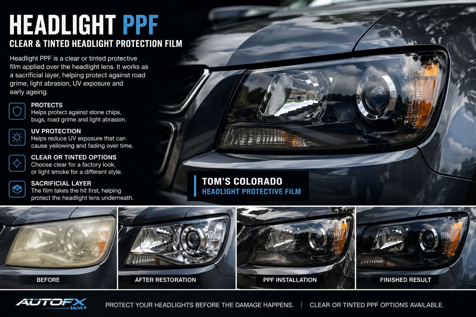 Headlight PPF Perth | Clear And Tinted Headlight Protection Film