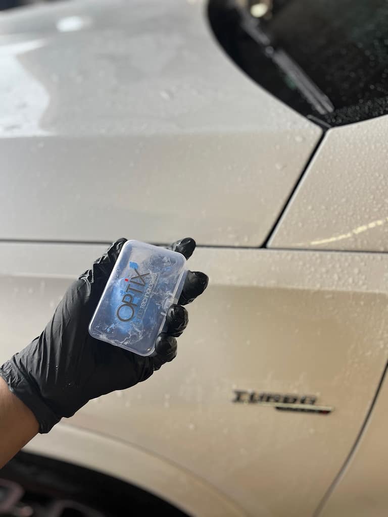 Clay decontamination during Mercedes-AMG GLE53 paint preparation