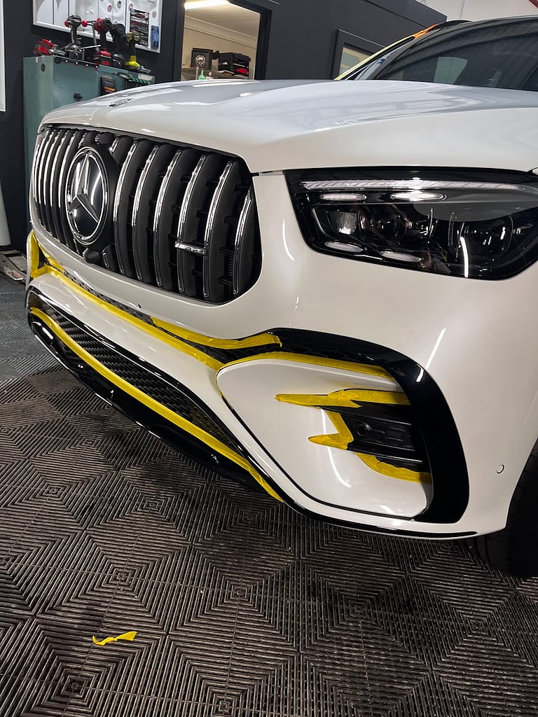 White Mercedes-AMG GLE53 prepared for OPTiX FMJ ceramic coating