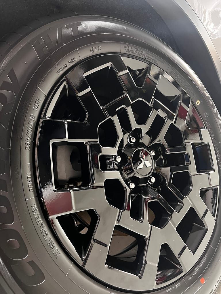 Mitsubishi Outlander wheel face protected with OPTiX OP888 coating